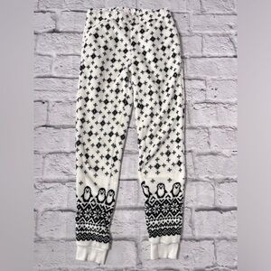 Joyspun soft fleece penguin pajama pants white size XS